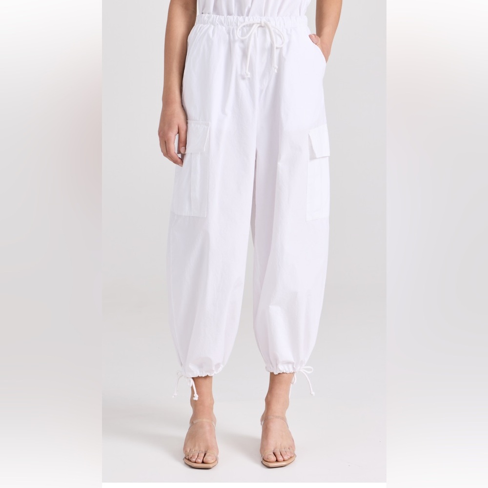 Stateside White Track Pants with Elastic Cuffs